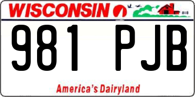 WI license plate 981PJB