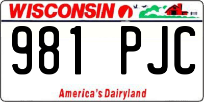 WI license plate 981PJC