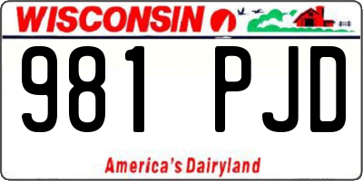 WI license plate 981PJD