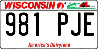 WI license plate 981PJE