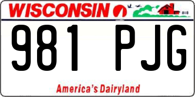 WI license plate 981PJG