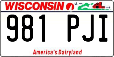 WI license plate 981PJI