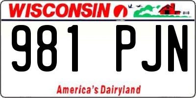 WI license plate 981PJN