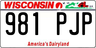 WI license plate 981PJP