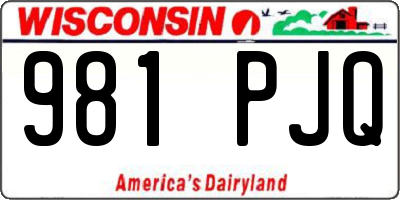 WI license plate 981PJQ
