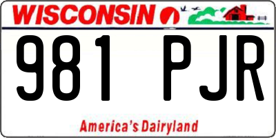 WI license plate 981PJR