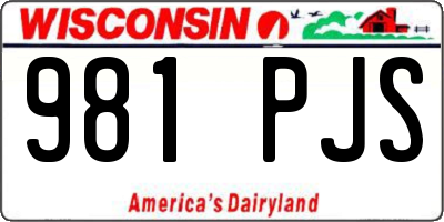 WI license plate 981PJS
