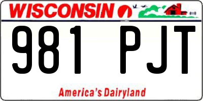 WI license plate 981PJT