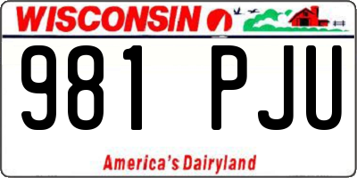 WI license plate 981PJU