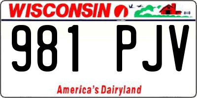 WI license plate 981PJV