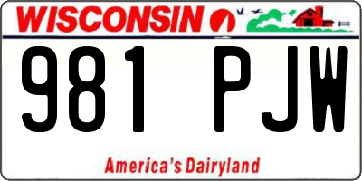 WI license plate 981PJW