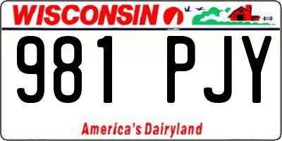 WI license plate 981PJY
