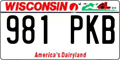 WI license plate 981PKB