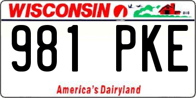WI license plate 981PKE