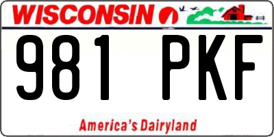 WI license plate 981PKF