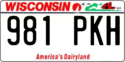 WI license plate 981PKH