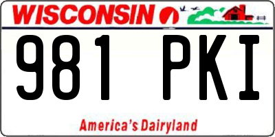 WI license plate 981PKI