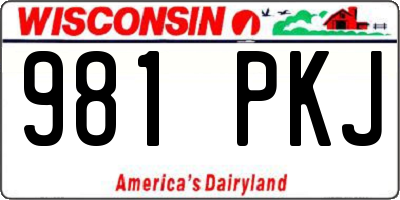 WI license plate 981PKJ