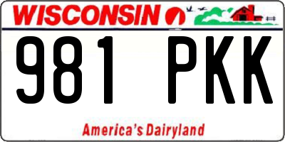 WI license plate 981PKK
