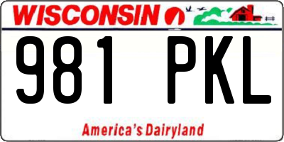 WI license plate 981PKL