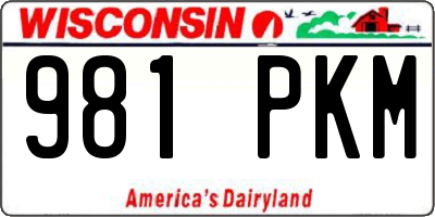 WI license plate 981PKM