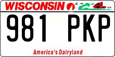 WI license plate 981PKP