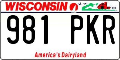 WI license plate 981PKR