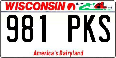 WI license plate 981PKS
