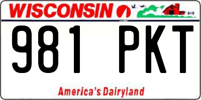WI license plate 981PKT