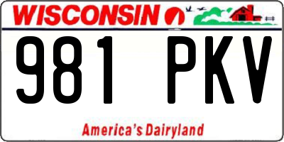 WI license plate 981PKV