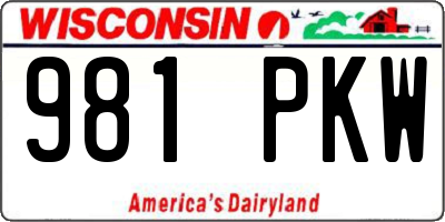 WI license plate 981PKW