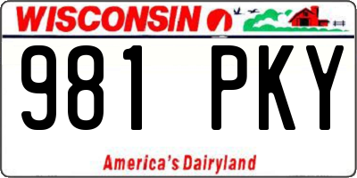 WI license plate 981PKY