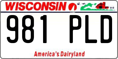 WI license plate 981PLD