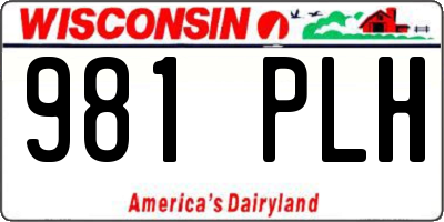 WI license plate 981PLH