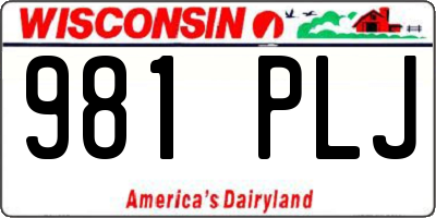 WI license plate 981PLJ