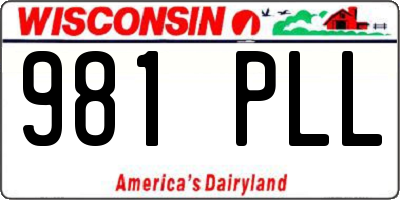 WI license plate 981PLL