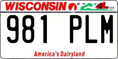 WI license plate 981PLM