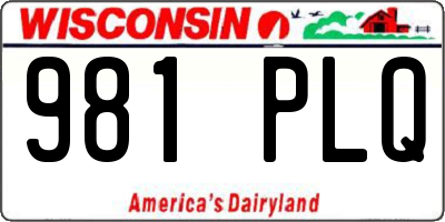 WI license plate 981PLQ