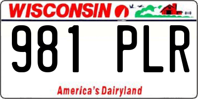 WI license plate 981PLR