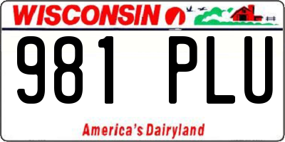 WI license plate 981PLU