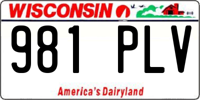 WI license plate 981PLV
