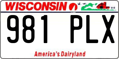 WI license plate 981PLX