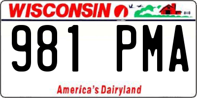 WI license plate 981PMA