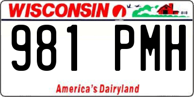 WI license plate 981PMH