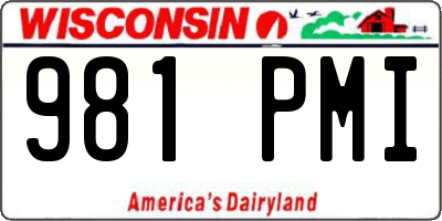 WI license plate 981PMI