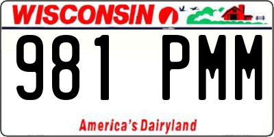 WI license plate 981PMM