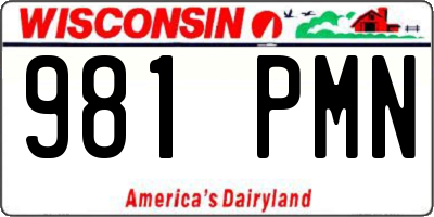WI license plate 981PMN