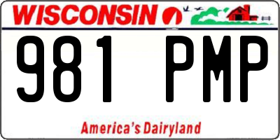 WI license plate 981PMP