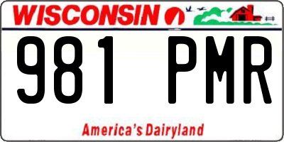 WI license plate 981PMR