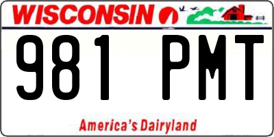 WI license plate 981PMT